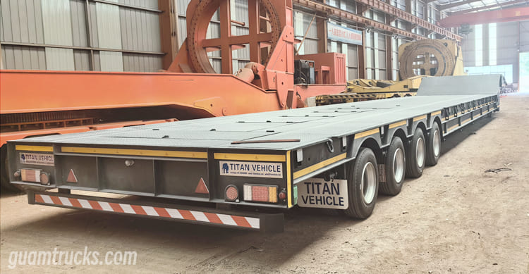 4 Axle 100 Tons Folding RGN Trailer for Sale in Guam 