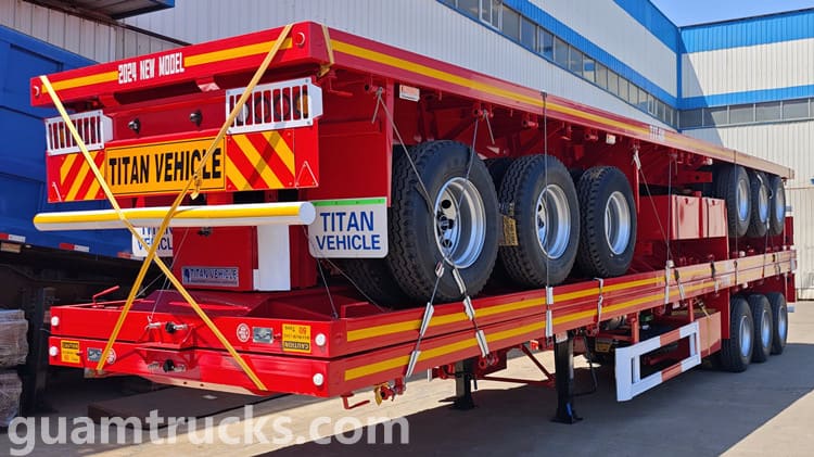 Tri Axle 60 Ton Flatbed Semi Trailer for Sale in Guam