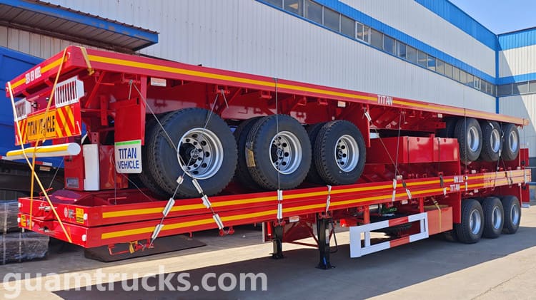 Tri Axle 60 Ton Flatbed Semi Trailer for Sale in Guam