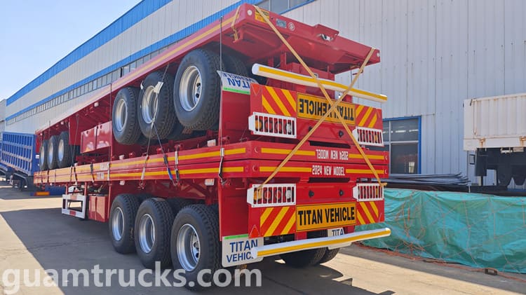 Tri Axle 60 Ton Flatbed Semi Trailer for Sale in Guam