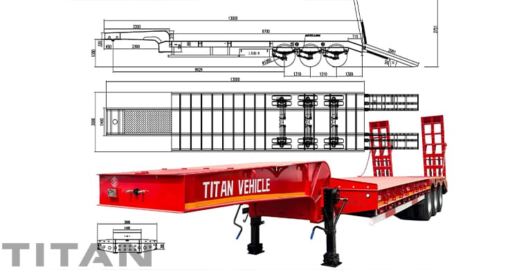 40 Feet Low Bed Trailer Truck manufacturers for Sale in Guam