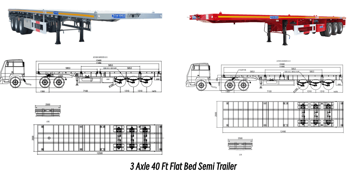 Flat Bed Semi Trailer  Flat Bed Trailer for Sale in Guam 
