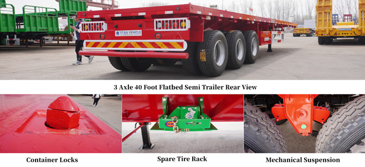 3 Axle Flatbed Semi Trailer in Guam | Flatbed Semi Truck Trailer Price in Guam Agana- 40 Foot Flatbed Trailer in Guam