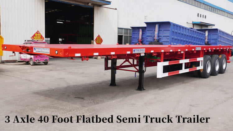 3 Axle Flatbed Semi Trailer in Guam | Flatbed Semi Truck Trailer Price in Guam Agana- 40 Foot Flatbed Trailer in Guam