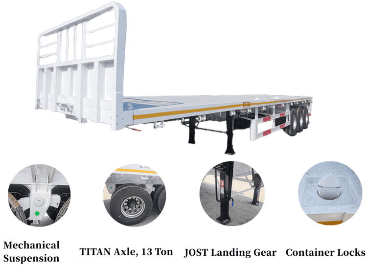 3 Axle Flatbed Truck Trailer for Sale-Flat Bed Trailer for Sale in Guam