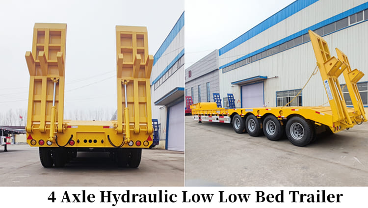 4 Axle Hydraulic Low Bed Trailer for Sale in Guam | 100 Tons Low Low Bed Trailer in Guam