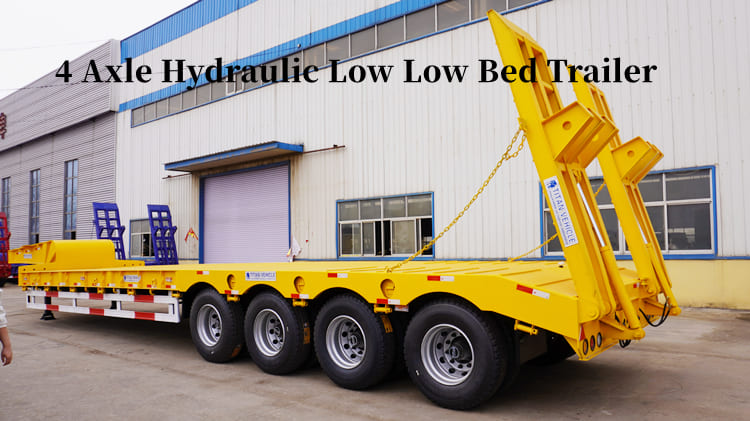 4 Axle Hydraulic Low Low Bed Trailer for Sale in Guam