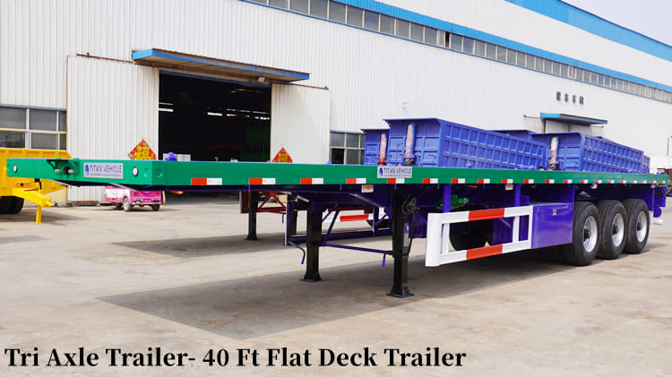 Triple/Tri Axle Trailer- 40 Ft Flat Deck Trailer for Sale in Guam Apra