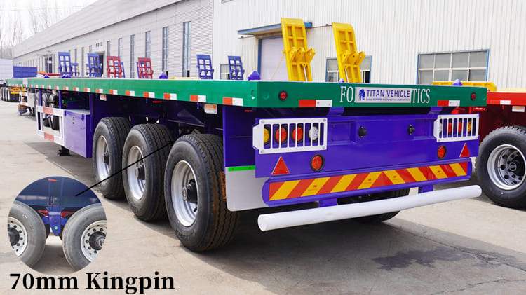 Triple/Tri Axle Trailer With Single Tire- 40 Ft Flat Deck Trailer for Sale in Guam Apra