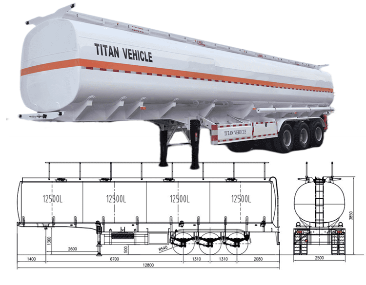 3 Axle 50000 Liters Diesel Fuel Tanker for Sale in Guam Agana