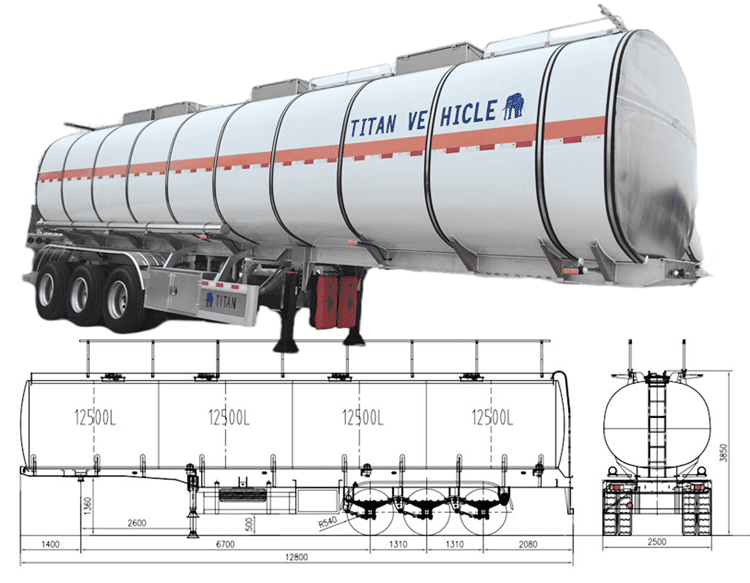 3 Axle Aluminum Tanker- Fuel Tanker Price in Guam