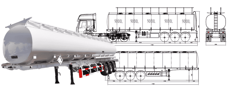 Tri Axle 45000 Liters Fuel Tanker Trailer for Sale in Guam