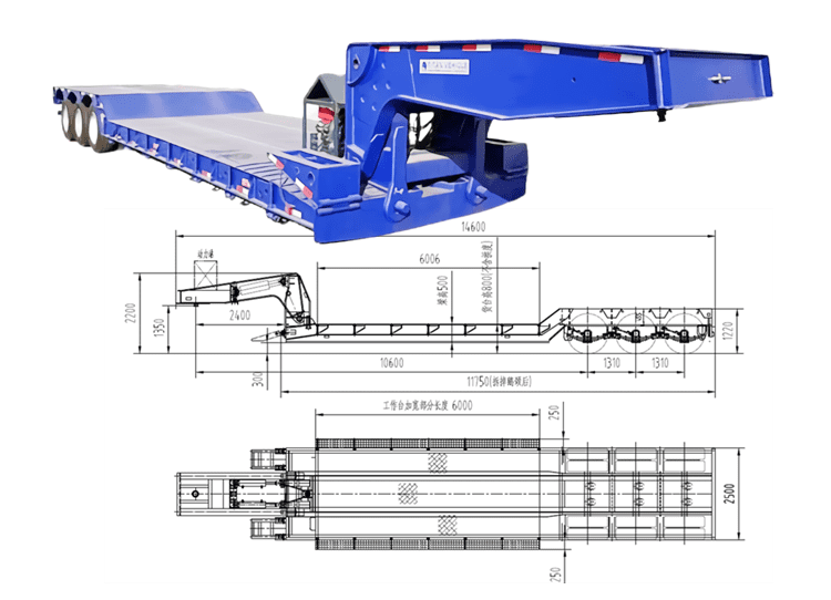 3 Axle 80 Tons RGN Trailer for Sale in Guam Agana