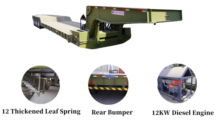 4 Axle 100 Tons RGN Lowboy Trailer- Detachable Lowboy Trailer for Sale in Guam Apra