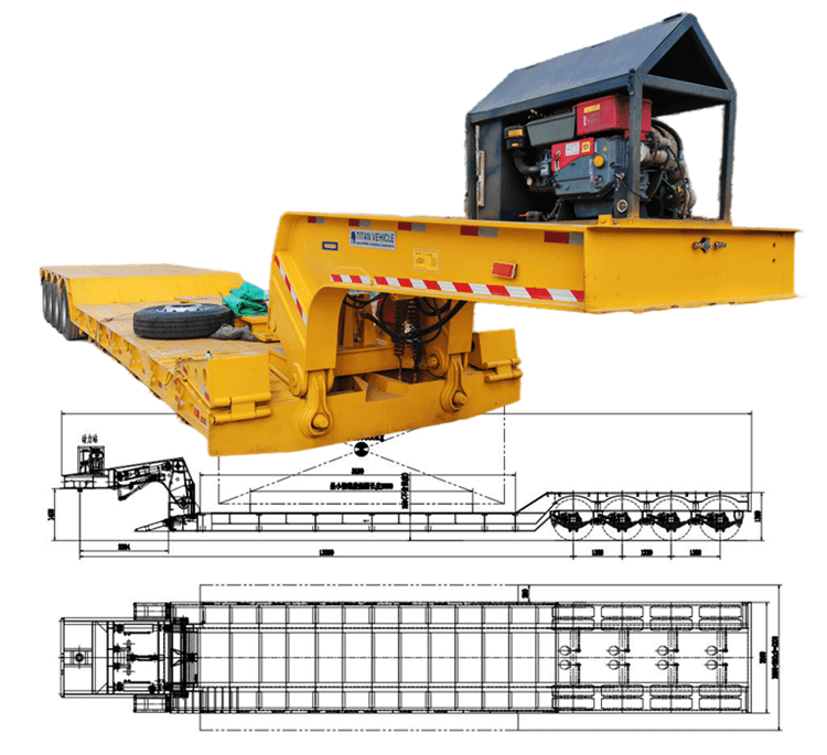4 Axle 100 Tons Removable Gooseneck Trailer- Removable Goose Neck Trailer for Sale in Guam