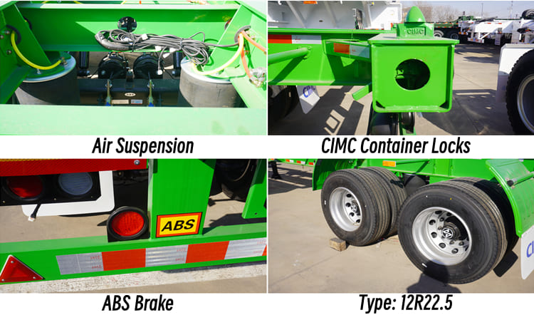 CIMC 2 Axle Shipping Container Chassis Price in Guam | 40Ft Container Chassis in Apra