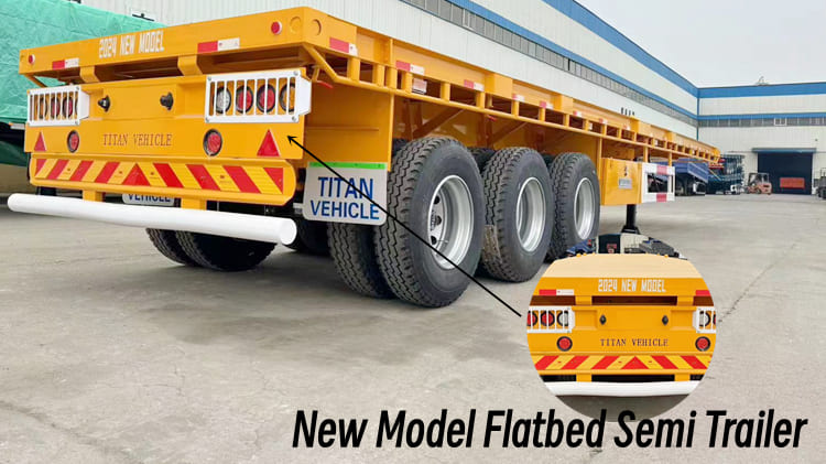 New 3 Axle Flatbed Semi Trailer in Guam - 2024 Flatbed Semi Truck Trailer Price in Guam Agana- 40 Foot Flatbed Trailer in Guam