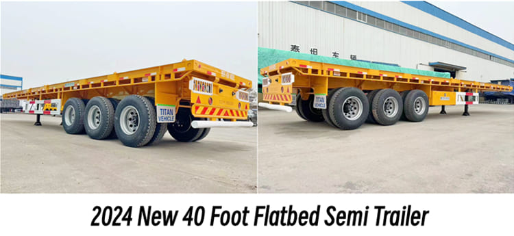 New 3 Axle Flatbed Semi Trailer in Guam - 2024 Flatbed Semi Truck Trailer Price in Guam Agana- 40 Foot Flatbed Trailer in Guam