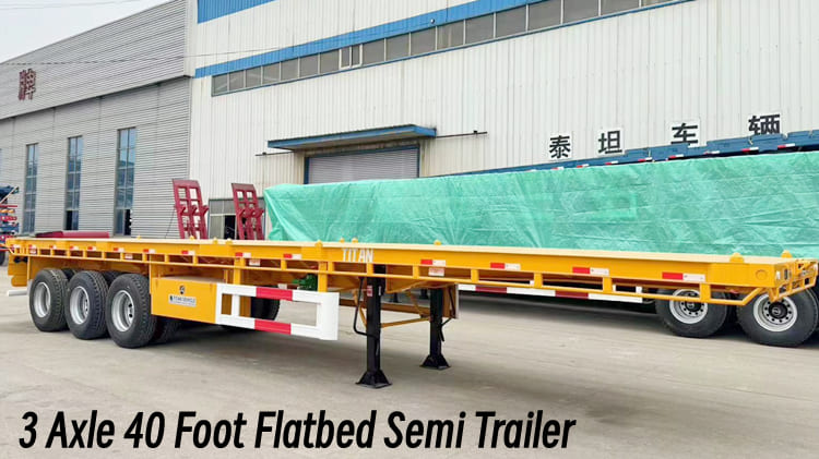 3 Axle 40 Foot Flatbed Semi Truck Trailer Price in Guam Agana