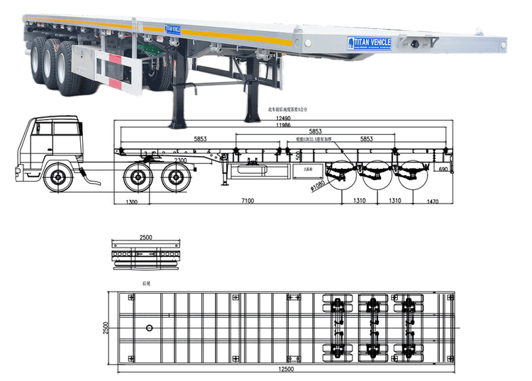 Tri Axle Trailer - 40 Ft Flat Deck Trailer for Sale in Guam Apra 
