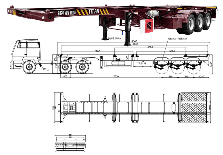 40 Ft Container Chassis Trailer for Sale in Guam Agana