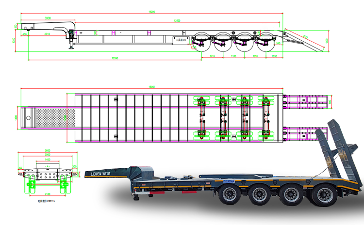 4 Axle 80 Tons Low Loader Truck