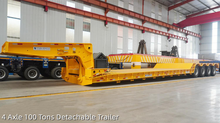 4 Axle 100 Tons Detachable Trailer | RGN Trailer for Sale in Guam Apra