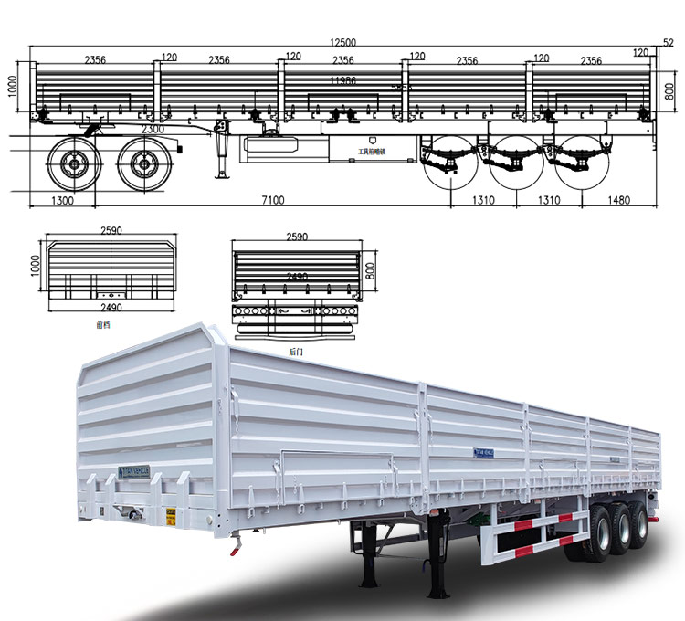 3 Axle 50 Ton Side Wall Trailer | Sidewall Trailer for Sale in Guam Agana