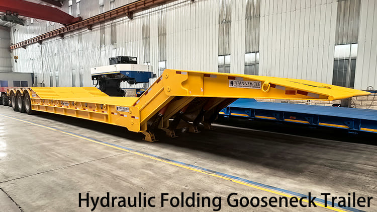 Tri Axle 80 Ton Hydraulic Folding Gooseneck Trailer for Sale in Guam