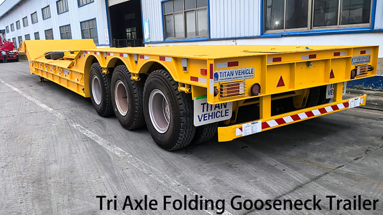Tri Axle 80 Ton Hydraulic Folding Gooseneck Trailer for Sale in Guam