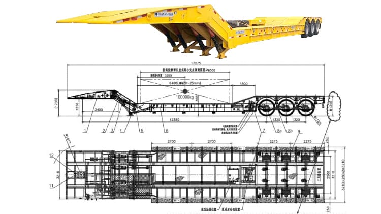Tri Axle 80 Ton Hydraulic Folding Gooseneck Trailer for Sale in Guam