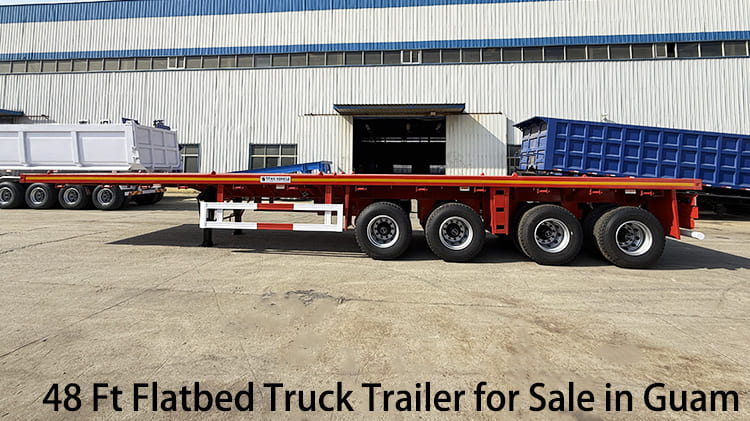 4 Axle 48 Ft Flatbed Truck Trailer for Sale in Guam
