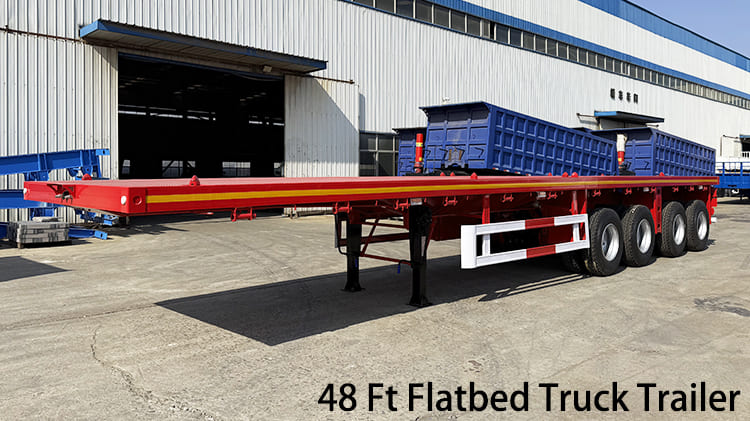 4 Axle 48 Ft Flatbed Truck Trailer for Sale in Guam