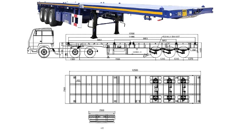 2025 Triple Axle Flat Bed Semi Trailer for Sale in Guam