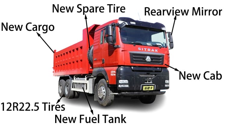 ZZ3256 Used Sitrak Howo Dump Truck G7 for Sale in Guam Agana Port