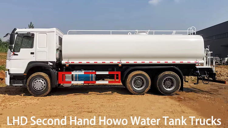 LHD Second Hand Howo 371 HP Water Tank Trucks for Sale in Guam
