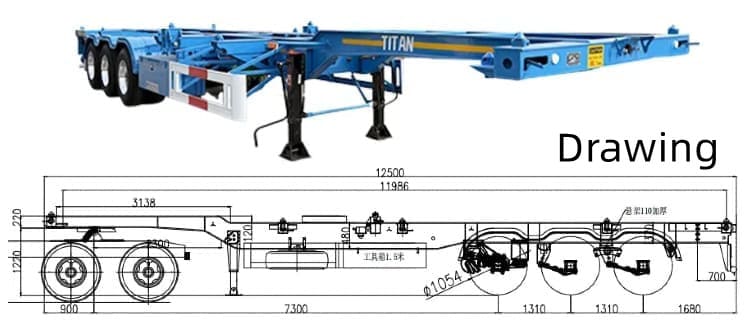 2025 New Tri Axle Skeletal Trailer for Sale in Guam Agana