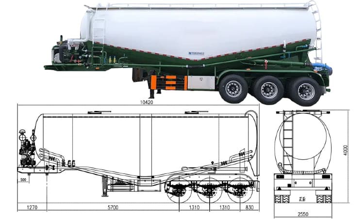 3 Axle Bulk Cement Tanker Trailer for Sale in Guam