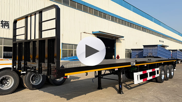 3 Axle Flatbed Truck Trailer with Front Board for Sale in Guam