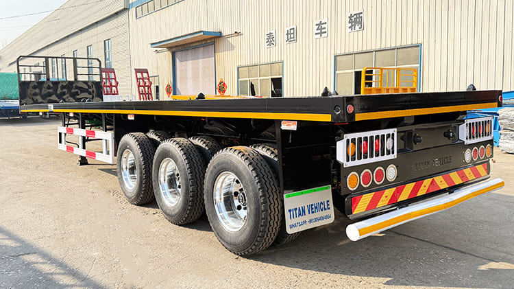 3 Axle Flatbed Truck Trailer with Front Board for Sale in Guam