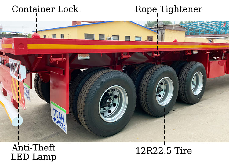 3 Axle 40 Foot FlatBed Trailer for Sale Near Me in Guam 