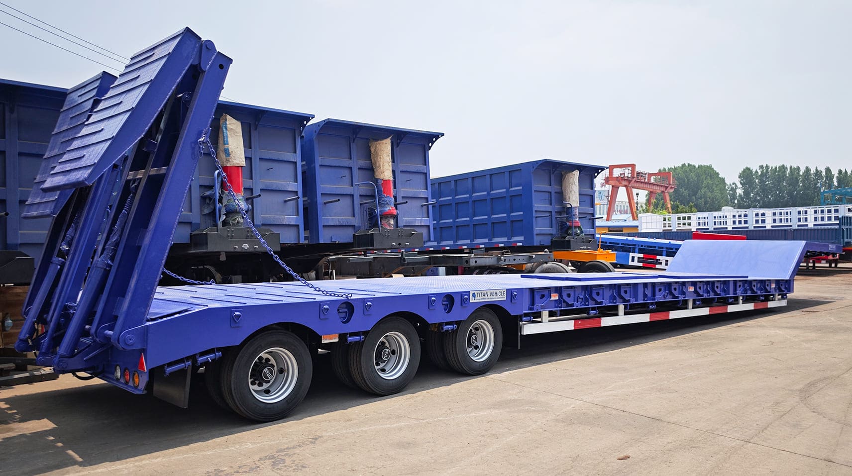 3 Axle Low Bed Trailer Price for Sale in Guam Agana